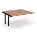 Connex Scalloped 1600 x 1600 x 725mm Back to Back Add On Bay - Black Frame Beech Top SCO1616-AB-K-B