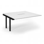 Connex Scalloped 1600 x 1600 x 725mm Back to Back Add On Bay - Black Frame White Top SCO1616-AB-K-WH
