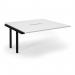 Connex Scalloped 1600 x 1600 x 725mm Back to Back Add On Bay - Black Frame White Top SCO1616-AB-K-WH