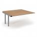 Connex Scalloped 1600 x 1600 x 725mm Back to Back Add On Bay - Silver Frame Beech Top SCO1616-AB-S-B