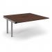 Connex Scalloped 1600 x 1600 x 725mm Back to Back Add On Bay - Silver Frame Walnut Top SCO1616-AB-S-W