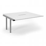 Connex Scalloped 1600 x 1600 x 725mm Back to Back Add On Bay - Silver Frame White Top SCO1616-AB-S-WH
