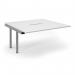 Connex Scalloped 1600 x 1600 x 725mm Back to Back Add On Bay - Silver Frame White Top SCO1616-AB-S-WH
