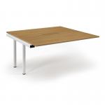 Connex Scalloped 1600 x 1600 x 725mm Back to Back Add On Bay - White Frame Oak Top SCO1616-AB-WH-O