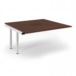 Connex Scalloped 1600 x 1600 x 725mm Back to Back Add On Bay - White Frame Walnut Top SCO1616-AB-WH-W