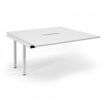 Connex Scalloped 1600 x 1600 x 725mm Back to Back Add On Bay - White Frame White Top SCO1616-AB-WH-WH