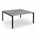 Connex Scalloped 1600 x 1600 x 725mm Back to Back Desk ( 2 x 1600mm ) - Black Frame Grey Oak Top SCO1616-K-GO