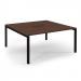 Connex Scalloped 1600 x 1600 x 725mm Back to Back Desk ( 2 x 1600mm ) - Black Frame / Walnut Top SCO1616-K-W