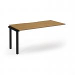 Connex Scalloped 1600 x 800 x 725mm Single Add On Bay - Black Frame Oak Top SCO168-AB-K-O