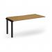 Connex Scalloped 1600 x 800 x 725mm Single Add On Bay - Black Frame Oak Top SCO168-AB-K-O