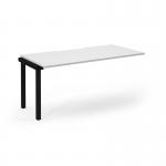Connex Scalloped 1600 x 800 x 725mm Single Add On Bay - Black Frame White Top SCO168-AB-K-WH