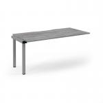 Connex Scalloped 1600 x 800 x 725mm Single Add On Bay - Silver Frame Grey Oak Top SCO168-AB-S-GO