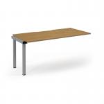 Connex Scalloped 1600 x 800 x 725mm Single Add On Bay - Silver Frame Oak Top SCO168-AB-S-O