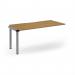 Connex Scalloped 1600 x 800 x 725mm Single Add On Bay - Silver Frame Oak Top SCO168-AB-S-O