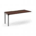 Connex Scalloped 1600 x 800 x 725mm Single Add On Bay - Silver Frame Walnut Top SCO168-AB-S-W
