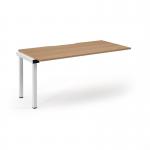 Connex Scalloped 1600 x 800 x 725mm Single Add On Bay - White Frame Beech Top SCO168-AB-WH-B