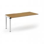 Connex Scalloped 1600 x 800 x 725mm Single Add On Bay - White Frame Oak Top SCO168-AB-WH-O