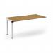 Connex Scalloped 1600 x 800 x 725mm Single Add On Bay - White Frame Oak Top SCO168-AB-WH-O