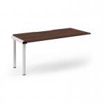 Connex Scalloped 1600 x 800 x 725mm Single Add On Bay - White Frame Walnut Top SCO168-AB-WH-W