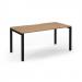 Connex Scalloped 1600 x 800 x 725mm Single Desk - Black Frame / Beech Top SCO168-K-B