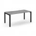 Connex Scalloped 1600 x 800 x 725mm Single Desk - Black Frame / Grey Oak Top SCO168-K-GO