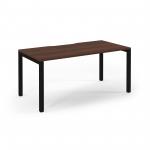 Connex Scalloped 1600 x 800 x 725mm Single Desk - Black Frame / Walnut Top SCO168-K-W