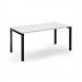 Connex Scalloped 1600 x 800 x 725mm Single Desk - Black Frame / White Top SCO168-K-WH