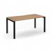 Connex Scalloped 1600 x 800 x 725mm Single Starter Bay - Black Frame Beech Top SCO168-SB-K-B