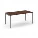 Connex Scalloped 1600 x 800 x 725mm Single Starter Bay - Silver Frame / Walnut Top SCO168-SB-S-W