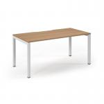 Connex Scalloped 1600 x 800 x 725mm Single Starter Bay - White Frame Beech Top SCO168-SB-WH-B