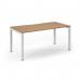 Connex Scalloped 1600 x 800 x 725mm Single Starter Bay - White Frame Beech Top SCO168-SB-WH-B