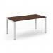 Connex Scalloped 1600 x 800 x 725mm Single Starter Bay - White Frame Walnut Top SCO168-SB-WH-W