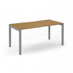 Connex Scalloped 1600 x 800 x 725mm Single Desk - Silver Frame Oak Top SCO168-S-O