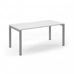 Connex Scalloped 1600 x 800 x 725mm Single Desk - Silver Frame / White Top SCO168-S-WH