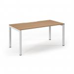 Connex Scalloped 1600 x 800 x 725mm Single Desk - White Frame / Beech Top SCO168-WH-B