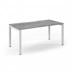 Connex Scalloped 1600 x 800 x 725mm Single Desk - White Frame / Grey Oak Top SCO168-WH-GO