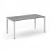 Connex Scalloped 1600 x 800 x 725mm Single Desk - White Frame / Grey Oak Top SCO168-WH-GO