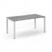 Connex Scalloped 1600 x 800 x 725mm Single Desk - White Frame Grey Oak Top SCO168-WH-GO