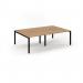 Connex Scalloped 2400 x 1600 x 725mm Back to Back Desk ( 4 x 1200mm ) - Black Frame Beech Top SCO2416-K-B