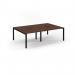 Connex Scalloped 2400 x 1600 x 725mm Back to Back Desk ( 4 x 1200mm ) - Black Frame Walnut Top SCO2416-K-W