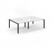 Connex Scalloped 2400 x 1600 x 725mm Back to Back Desk ( 4 x 1200mm ) - Black Frame White Top SCO2416-K-WH