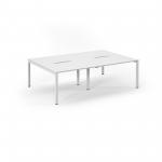 Connex Scalloped 2400 x 1600 x 725mm Back to Back Desk ( 4 x 1200mm ) - White Frame / White Top SCO2416-WH-WH