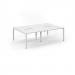 Connex Scalloped 2400 x 1600 x 725mm Back to Back Desk ( 4 x 1200mm ) - White Frame / White Top SCO2416-WH-WH