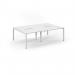 Connex Scalloped 2400 x 1600 x 725mm Back to Back Desk ( 4 x 1200mm ) - White Frame White Top SCO2416-WH-WH