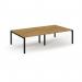 Connex Scalloped 2800 x 1600 x 725mm Back to Back Desk ( 4 x 1400mm ) - Black Frame Oak Top SCO2816-K-O