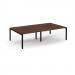 Connex Scalloped 2800 x 1600 x 725mm Back to Back Desk ( 4 x 1400mm ) - Black Frame / Walnut Top SCO2816-K-W