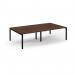 Connex Scalloped 2800 x 1600 x 725mm Back to Back Desk ( 4 x 1400mm ) - Black Frame Walnut Top SCO2816-K-W