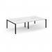 Connex Scalloped 2800 x 1600 x 725mm Back to Back Desk ( 4 x 1400mm ) - Black Frame White Top SCO2816-K-WH