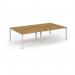 Connex Scalloped 2800 x 1600 x 725mm Back to Back Desk ( 4 x 1400mm ) - White Frame Oak Top SCO2816-WH-O