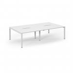 Connex Scalloped 2800 x 1600 x 725mm Back to Back Desk ( 4 x 1400mm ) - White Frame / White Top SCO2816-WH-WH